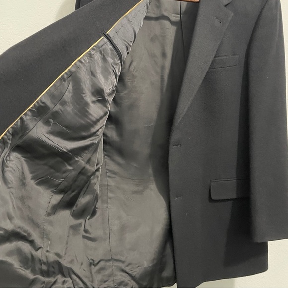 Hart Schaffner Marx Blazer Jacket 100% Cashmere Black Mens Coat 44 - Picture 5 of 13